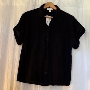 Cloth & Stone Midnight Black Button Down Shirt